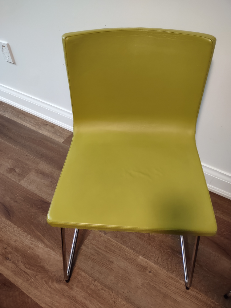 Pair of lime green Ikea Bernhard dining chairs - photo 2