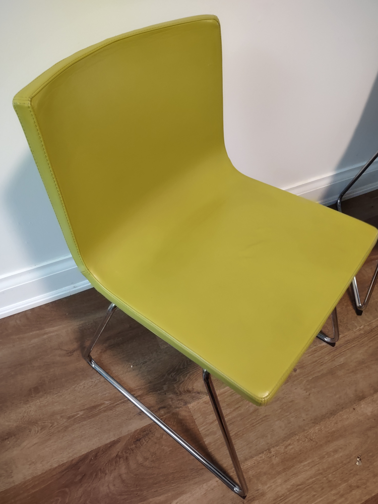 Pair of lime green Ikea Bernhard dining chairs - photo 3