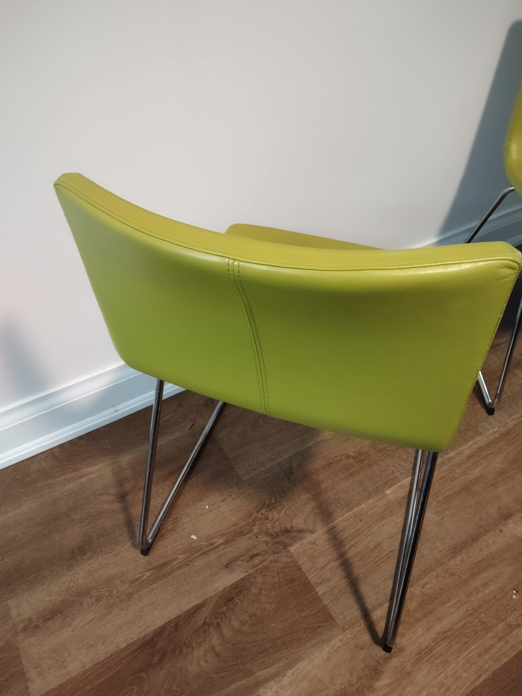 Pair of lime green Ikea Bernhard dining chairs - photo 4