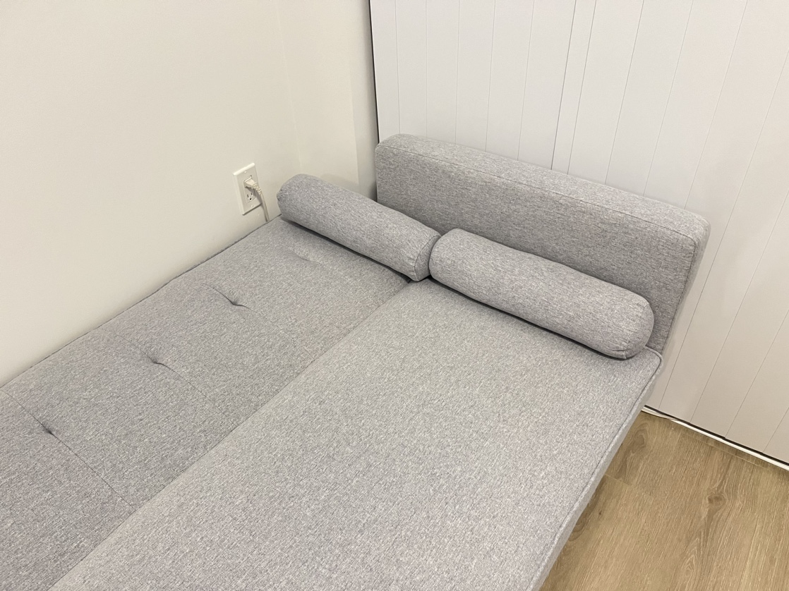 Light grey upholstered sofa bed - photo 3