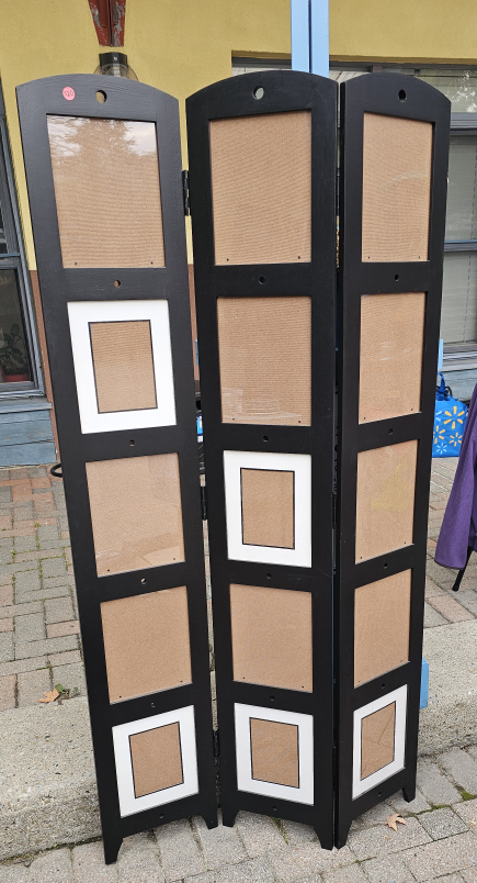 Black 3-Panel Room Divider