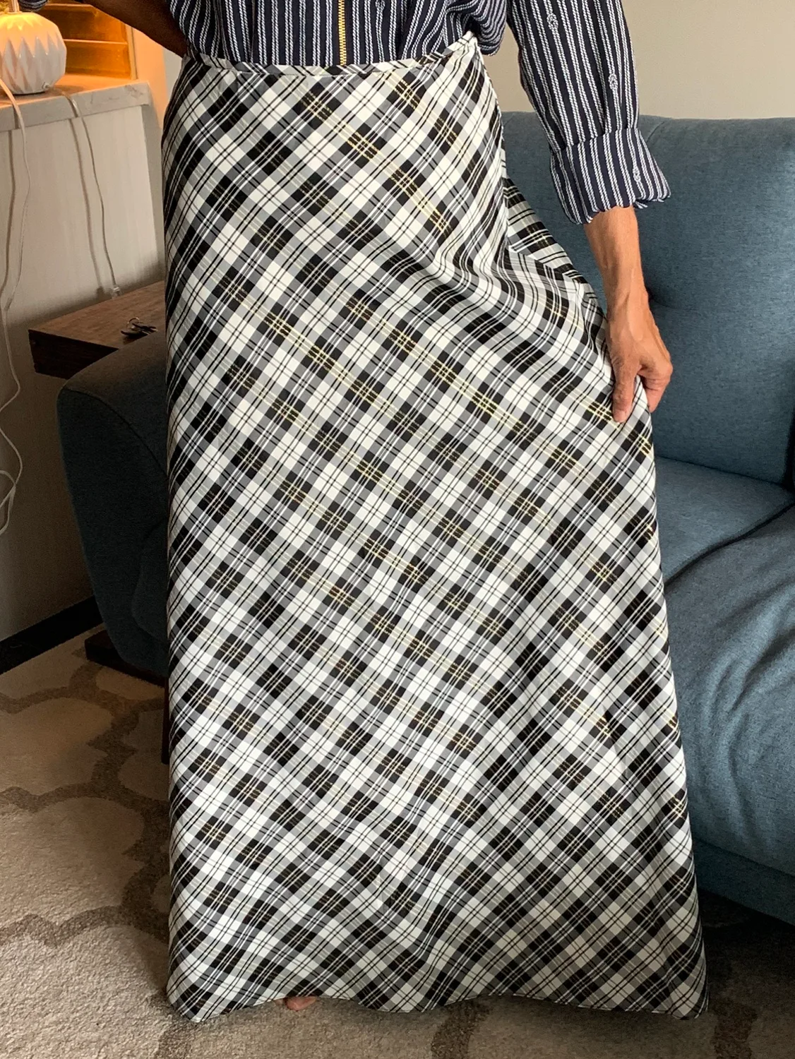 Vintage Black, White, & Gold Plaid Skirt - Perfect 4 Holidays! thumbnail