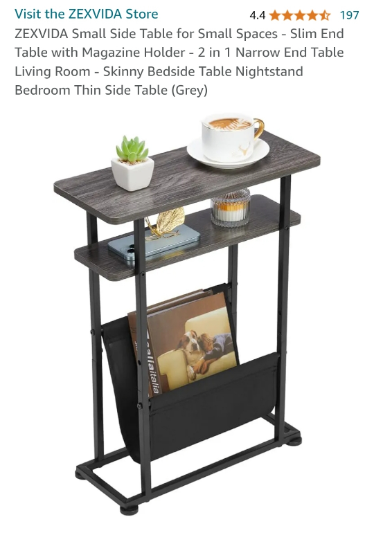 New Small Two Tier End Table with Magazine Holder - photo 4