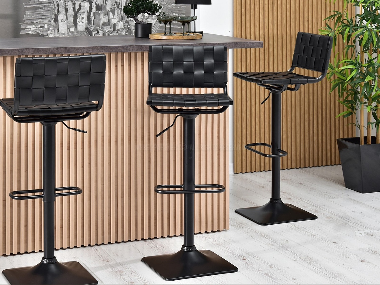 New Set of 3 Black Bar Stools - photo 2