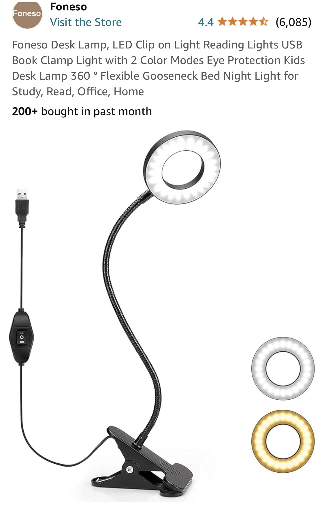 LED Clip On Desk Lamp
