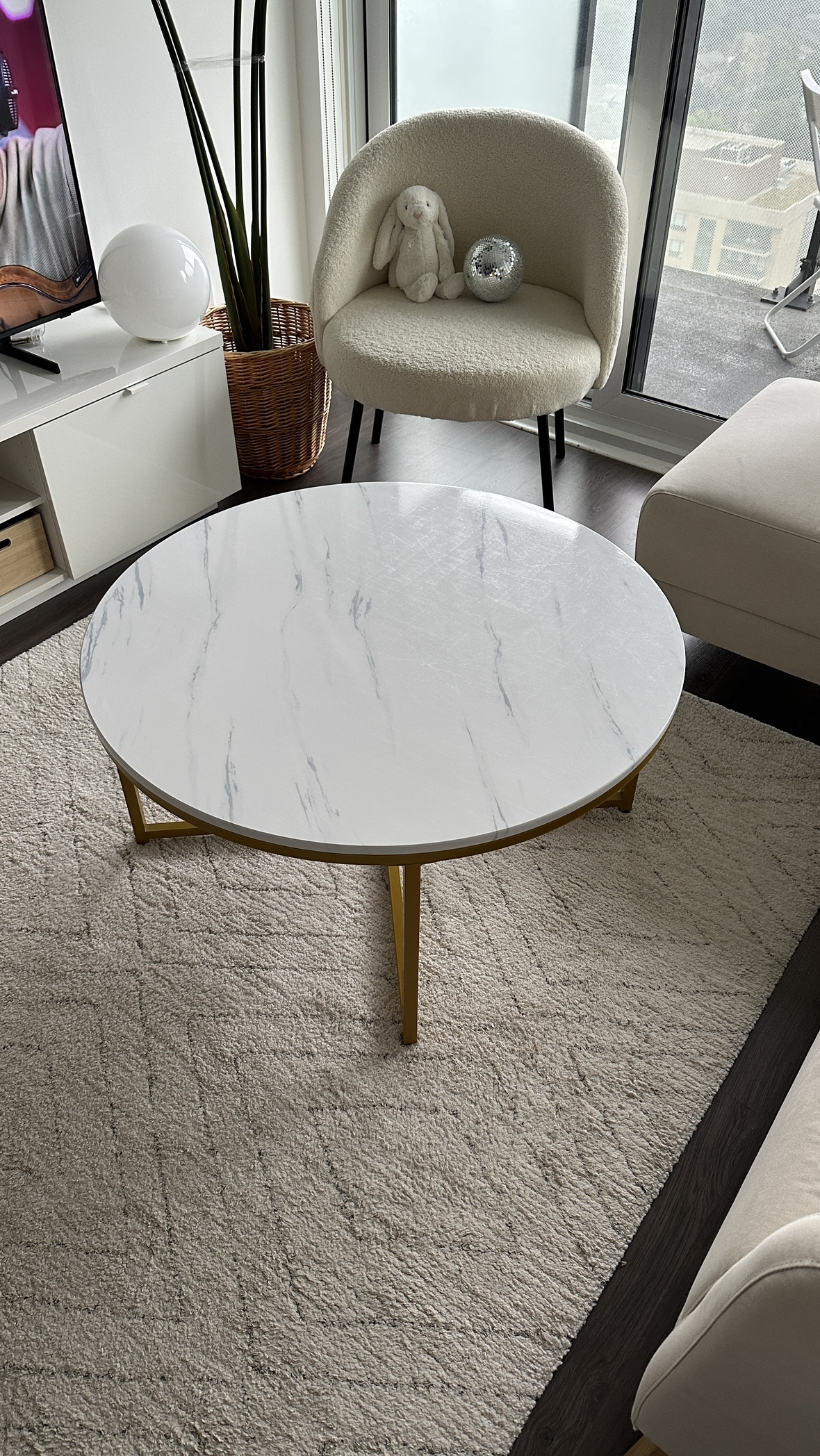 Yaheetech Faux Marble Coffee Table, 35.5in - photo 5