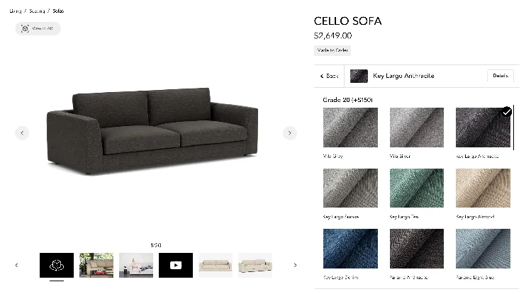 EQ3 Cello Sofa with Ottoman image indicator(2)