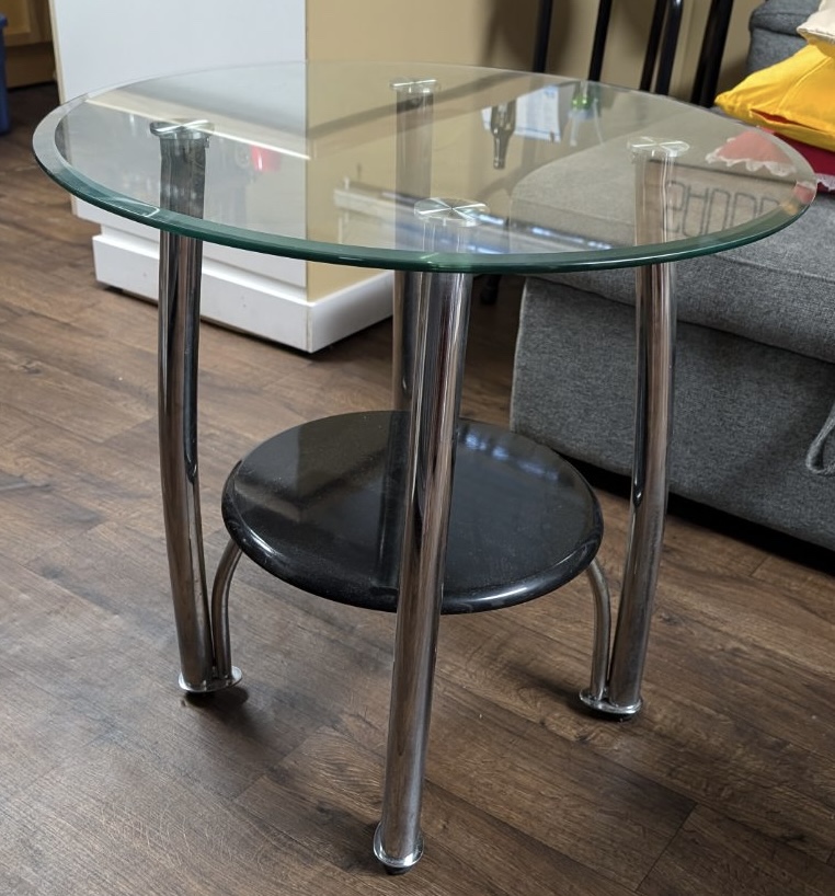 Glass coffee table
