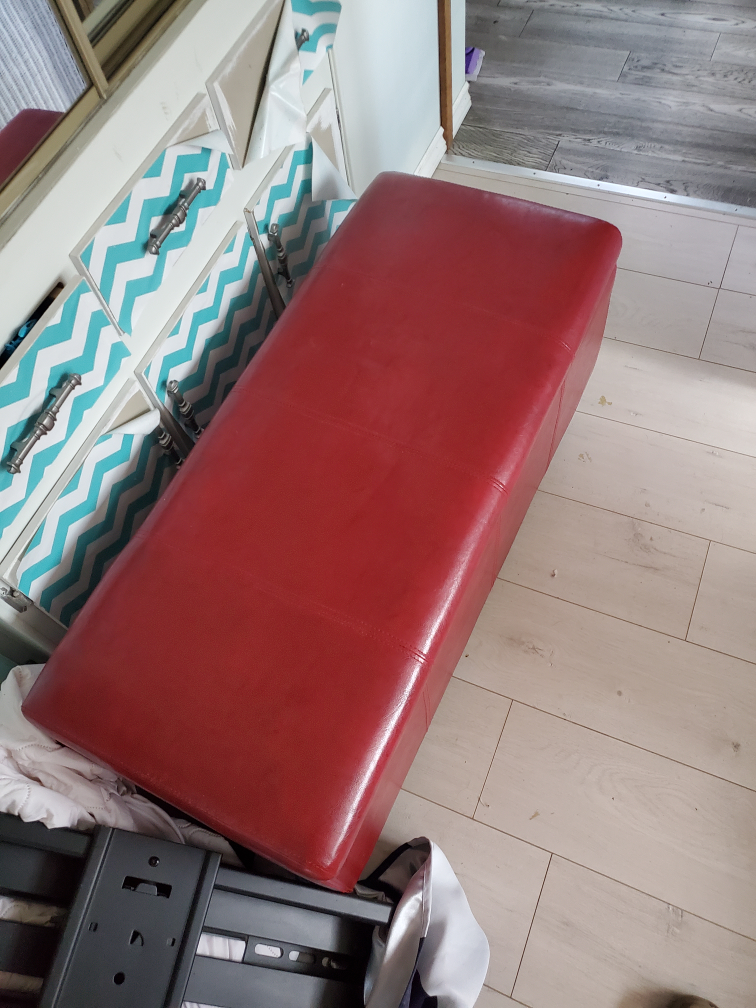 Red Storage Ottoman