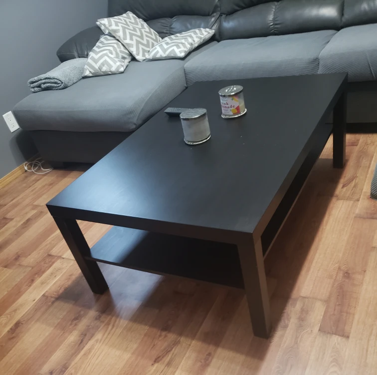 Black Coffee Table with Shelf