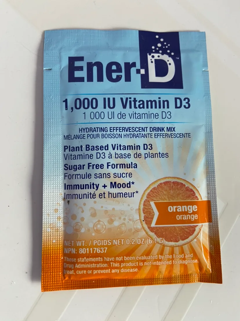 Ener-D 1,000 IU Vitamin D3 Orange Flavour Supplements thumbnail
