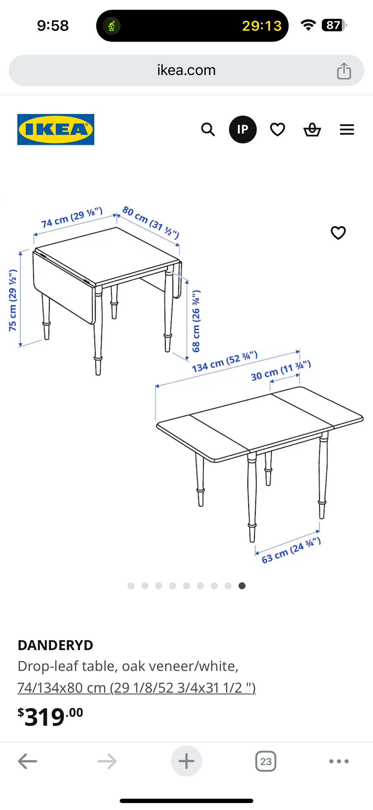 IKEA DANDERYD Drop Leaf Table - photo 4