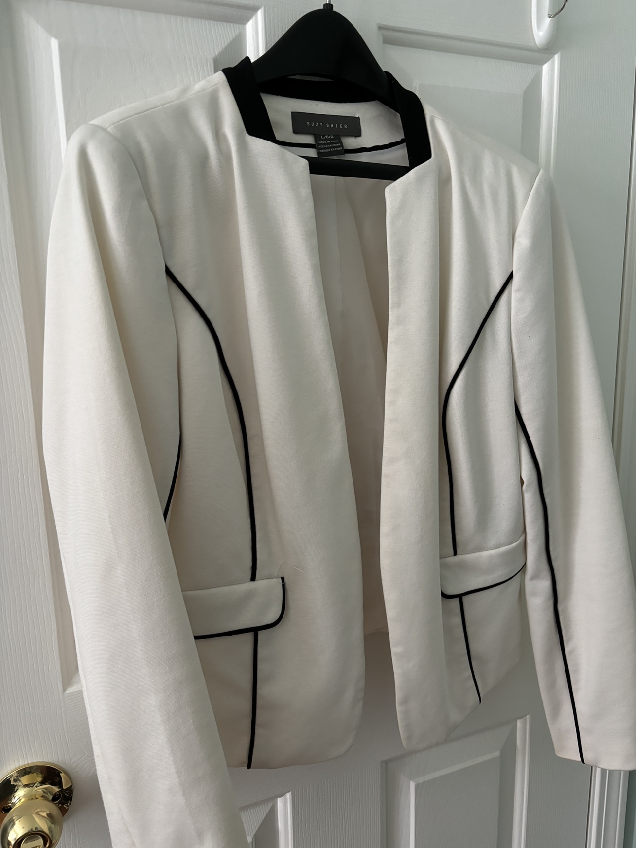 White Blazer with Black Trim