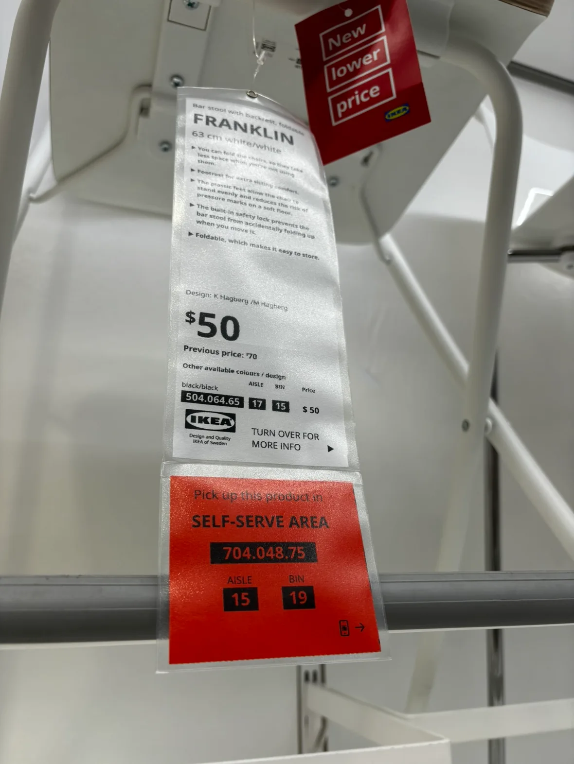 IKEA Bar Stool with Backrest - Free Pad image indicator(6)