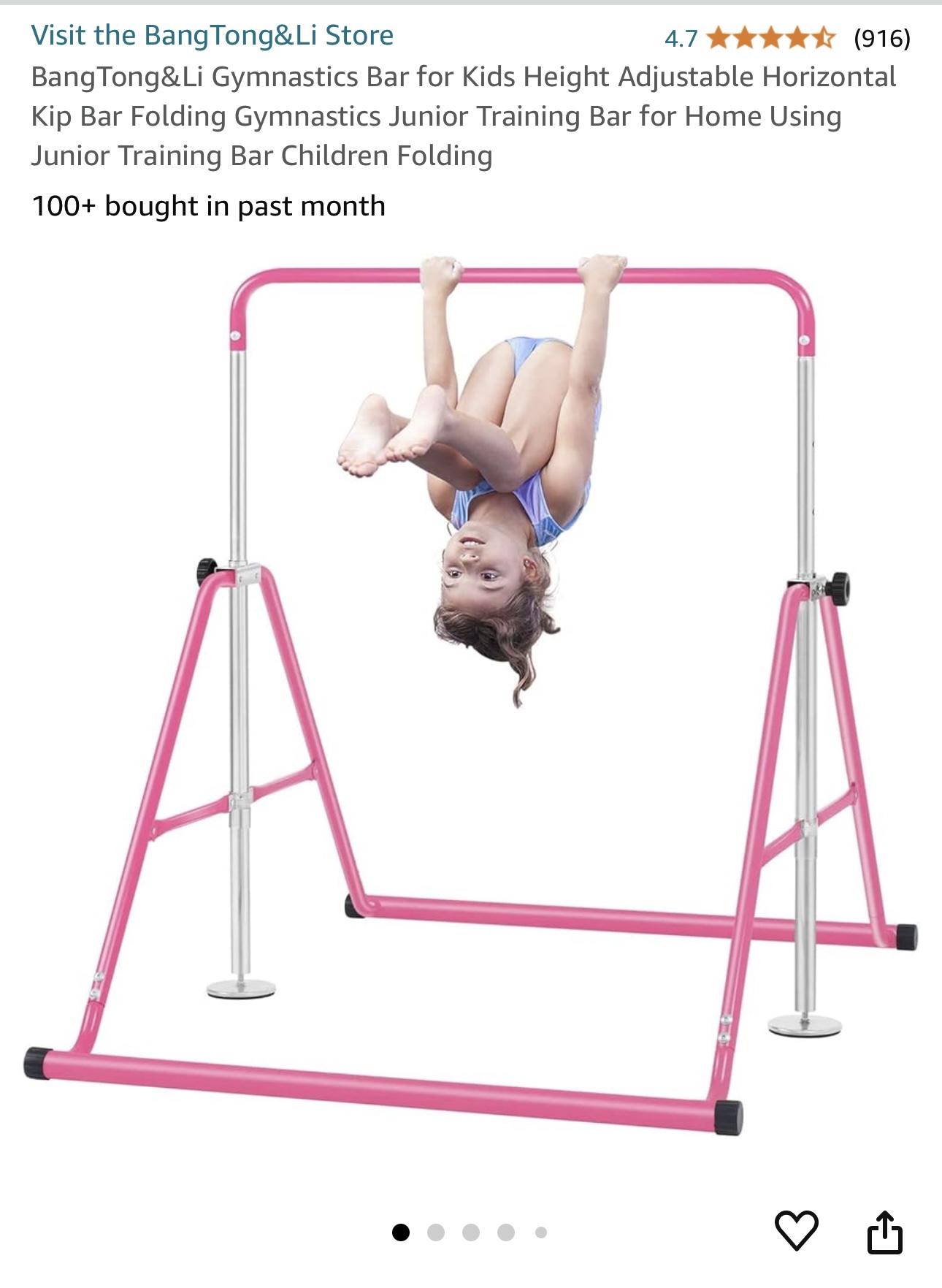 Folding Gymnastics Bar for Kids