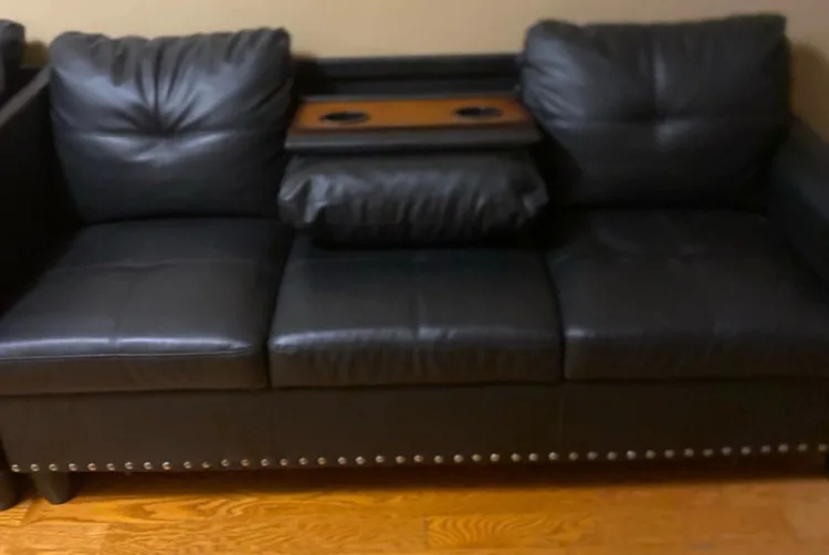 Black Lether 2 piece couch image indicator(2)