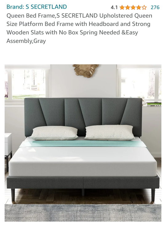 Queen Size Upholstered Bed Frame - photo 3