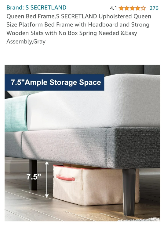 Queen Size Upholstered Bed Frame - photo 5