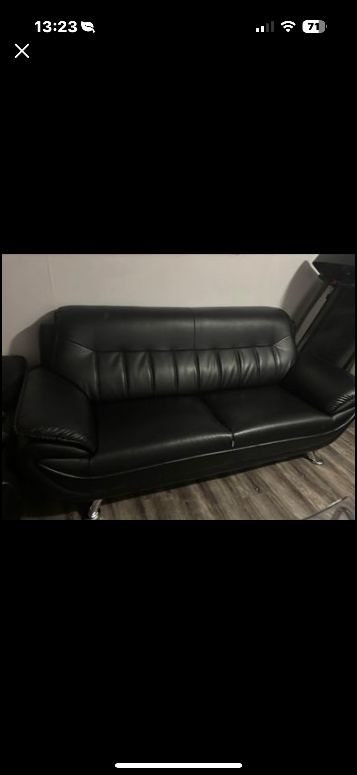 Black Leather Sofa and Loveseat - photo 2