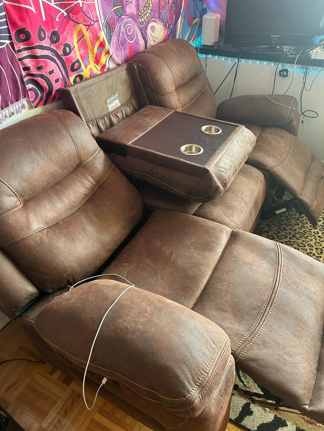 Reclining Sofa with Cup Holders thumbnail