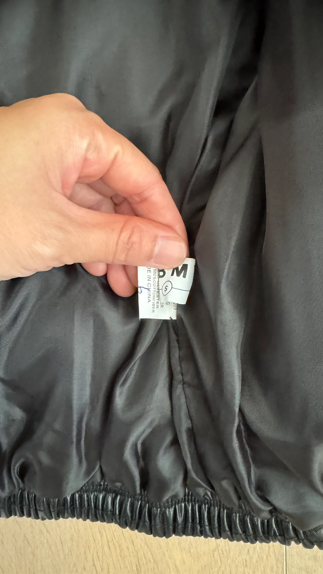 New! Black faux leather padded jacket image indicator(6)