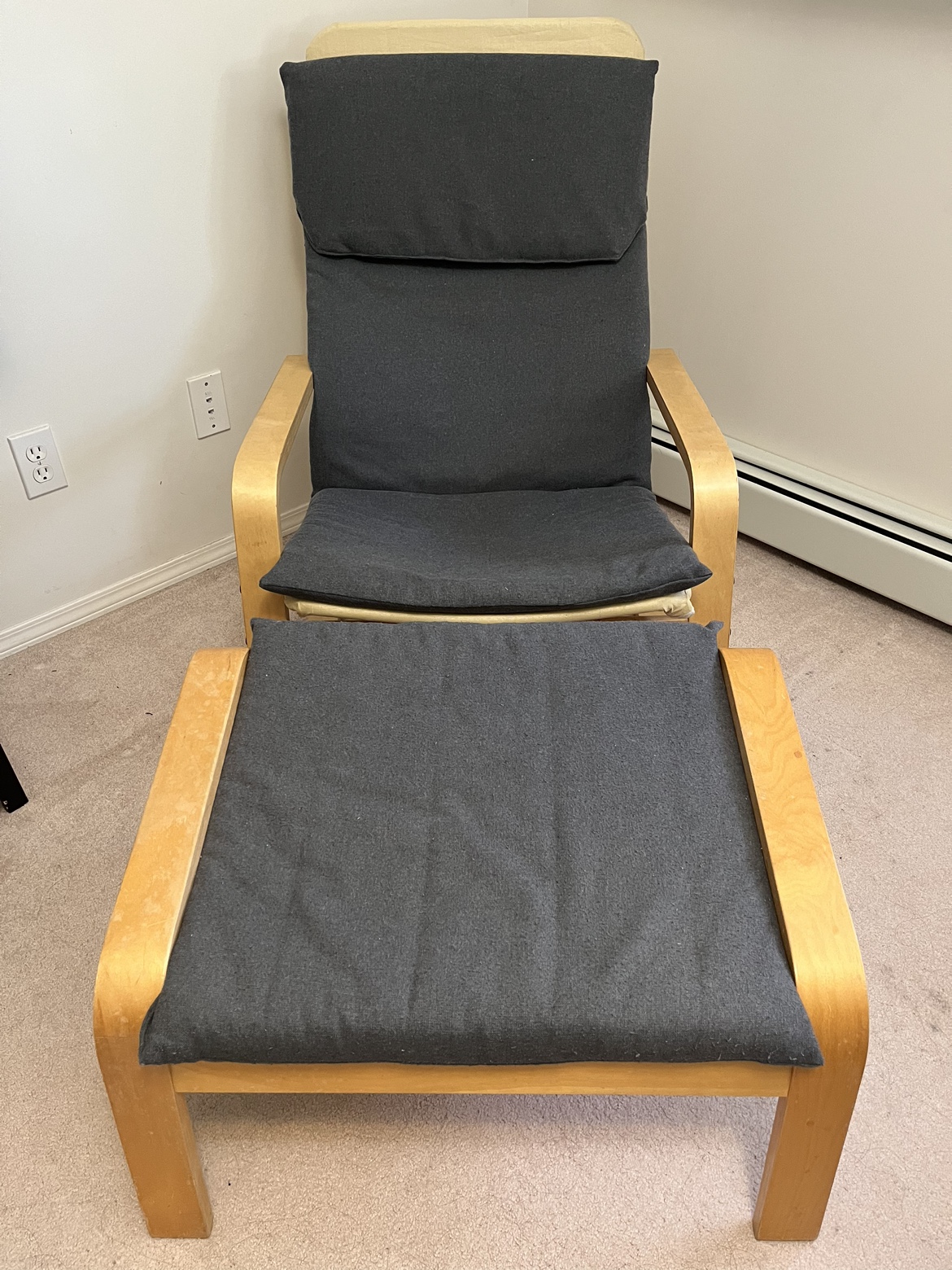 ikea poang armchair and ottoman