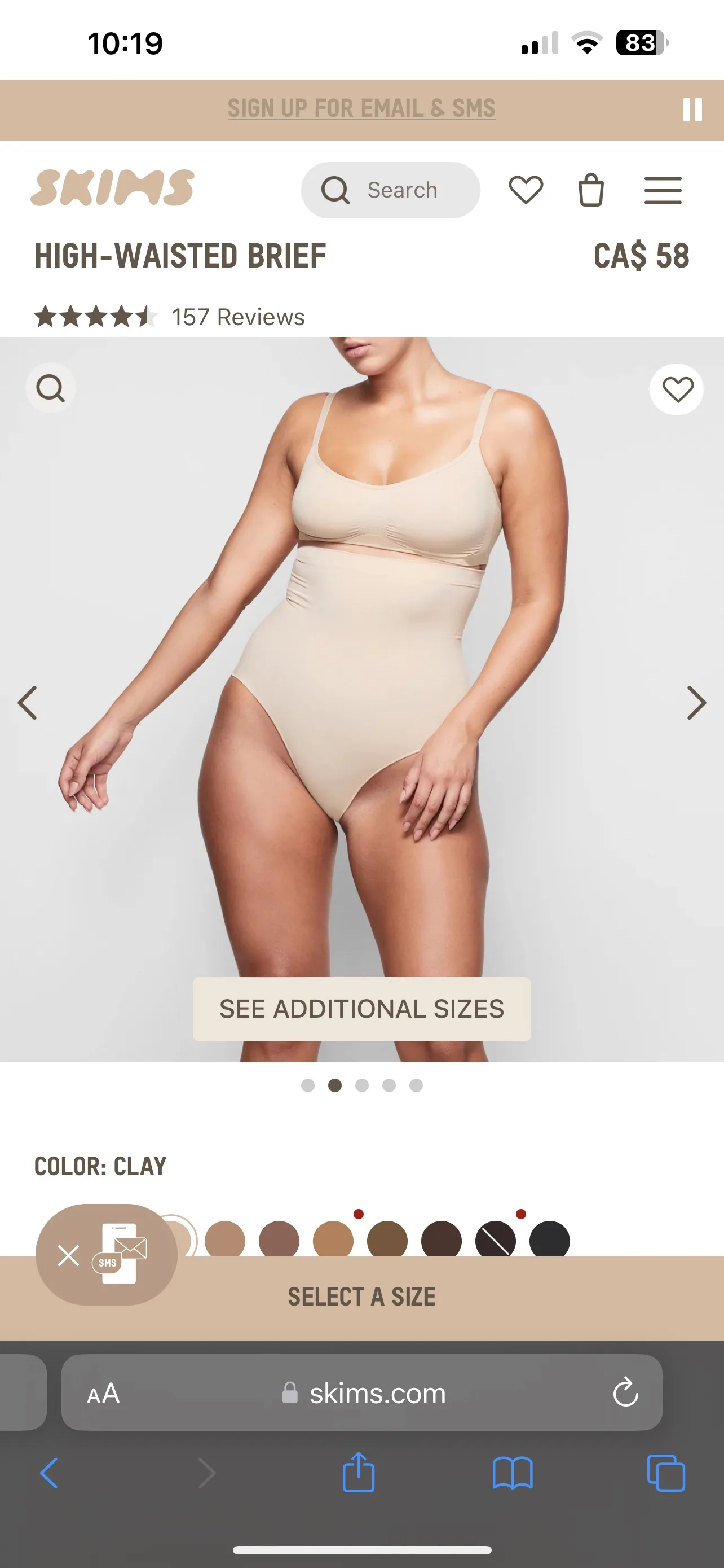 Skims Sculpting High Waisted Brief image indicator(2)