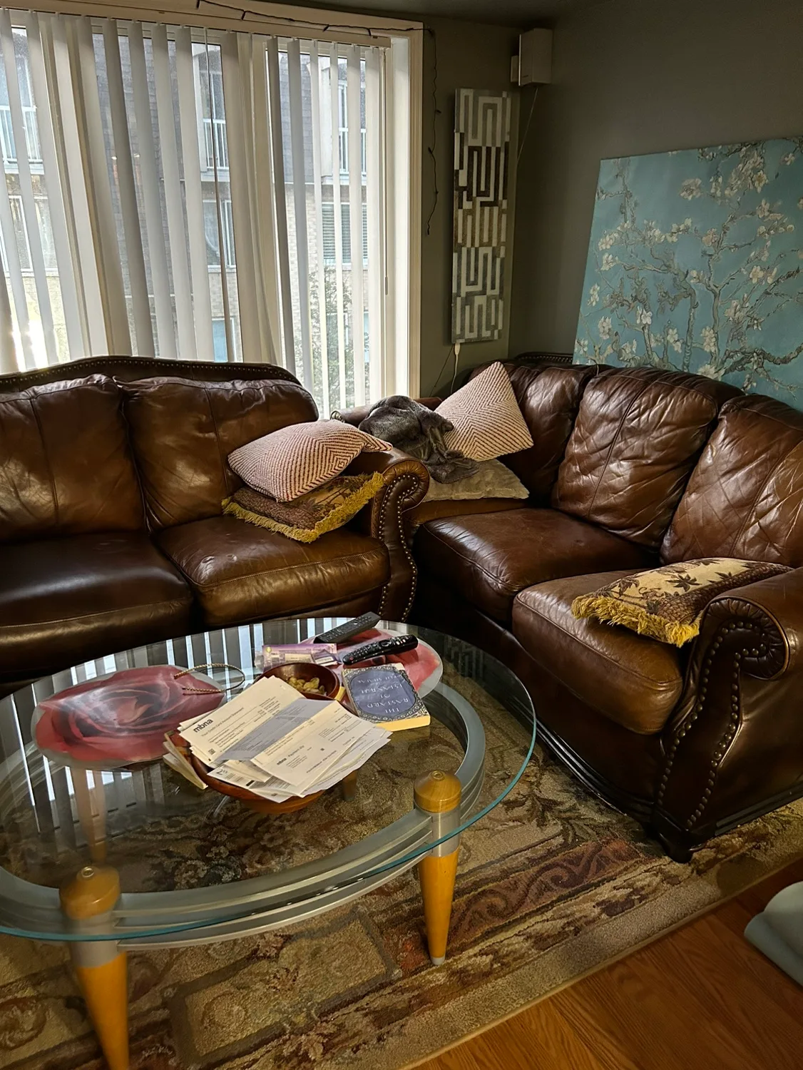 Sofa and love seat, leather thumbnail