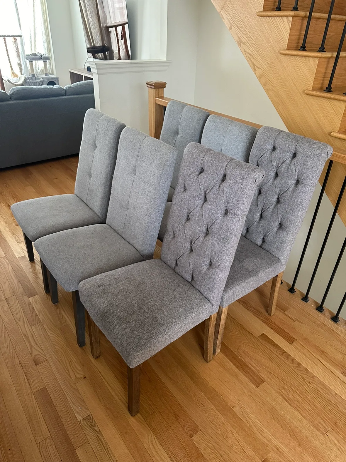 Set of 6 Grey Dining Chairs thumbnail