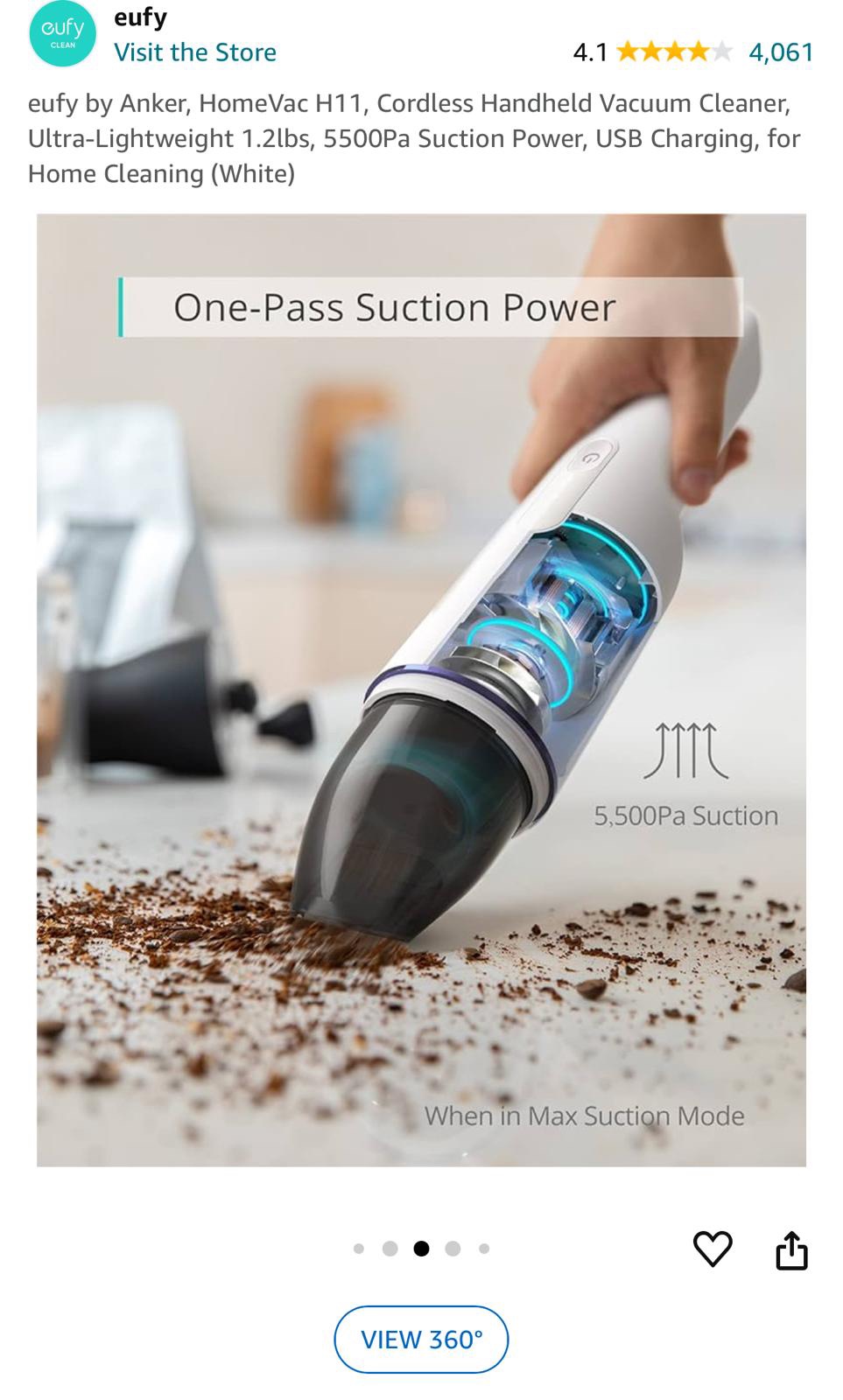 Eufy Cordless Handheld Vacuum Cleaner - photo 3