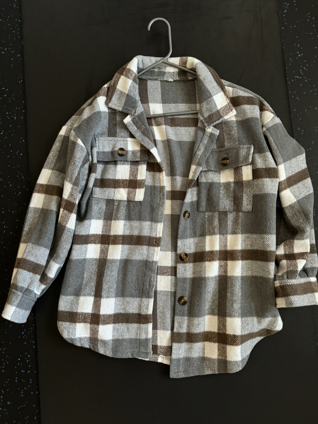 Grey and Brown Plaid Flannel Shirt - photo 3