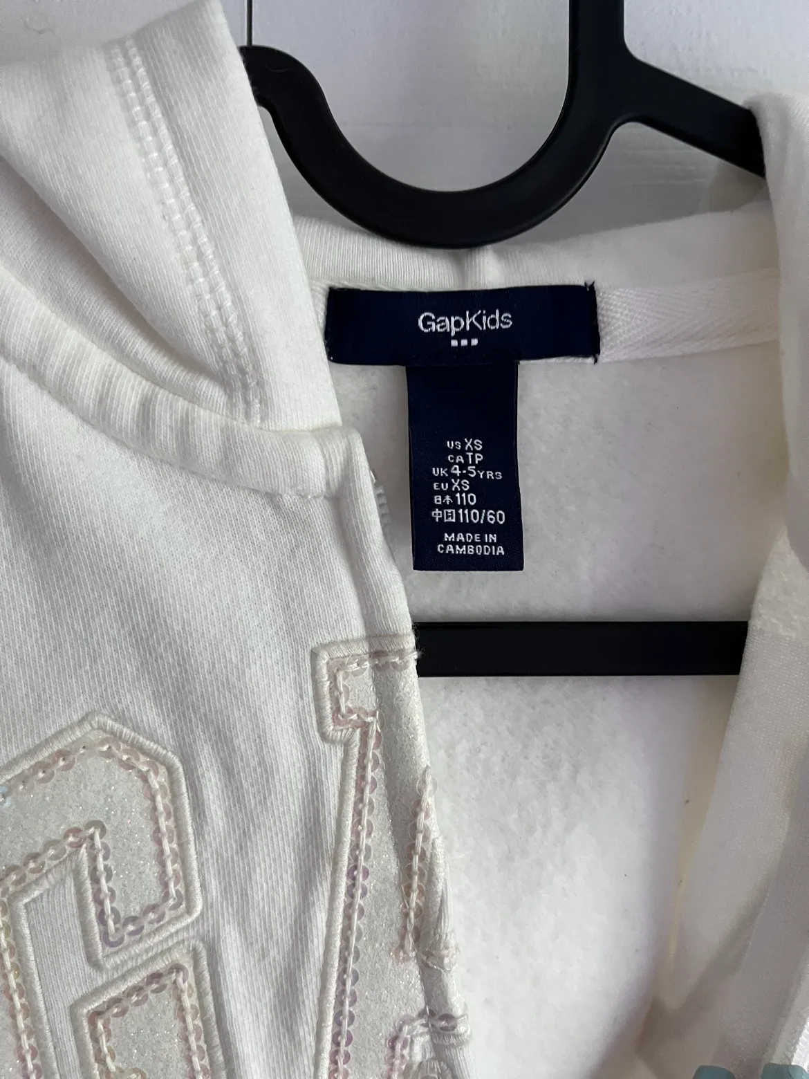 White Gap Kids Zip Up Hoodie image indicator(3)