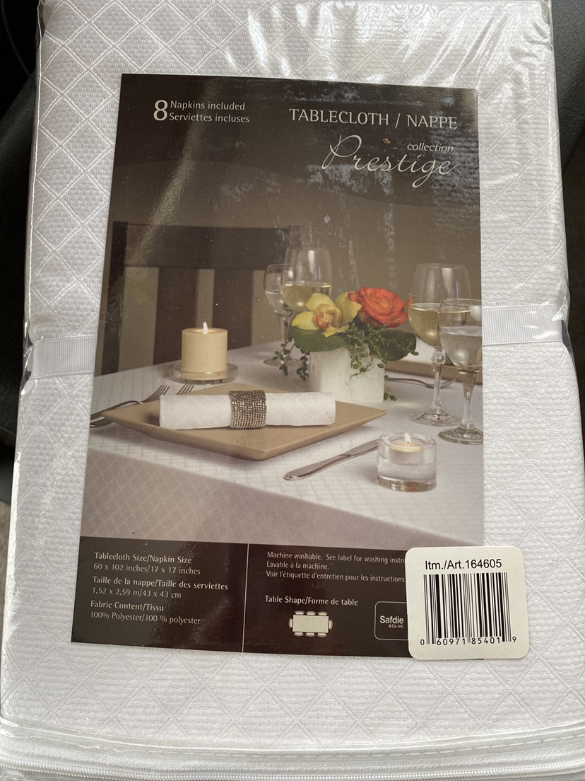 White Tablecloth with 8 Napkins - photo 2