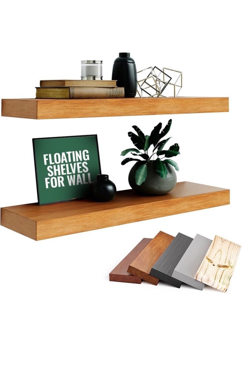 Imperative Decor - Solid Wood Wall Shelf 2 pack - New