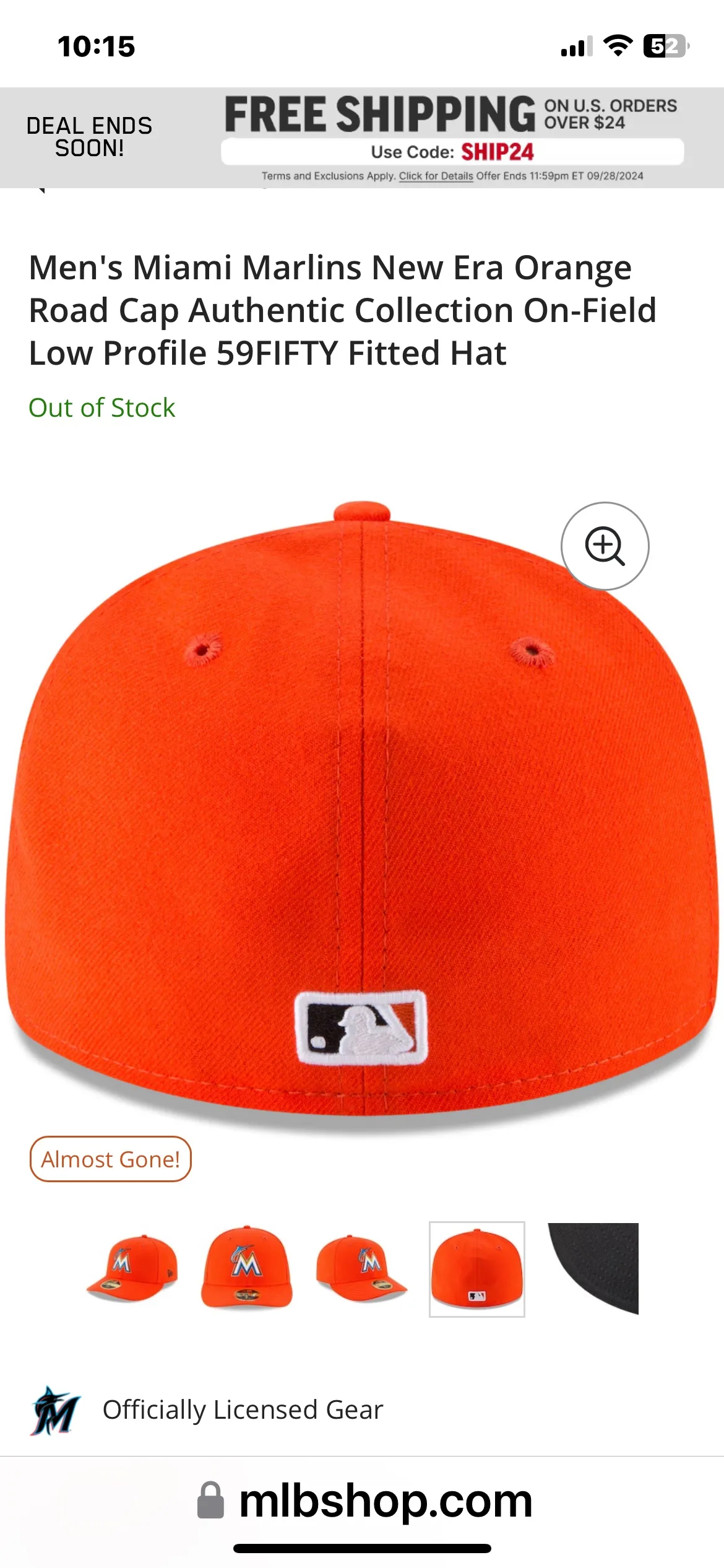 Miami Marlins New Era Orange Hat image indicator(3)