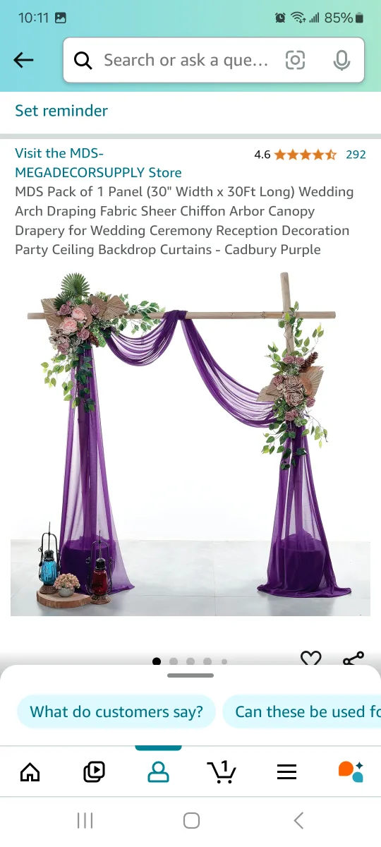Purple Drapes - for arch, wedding, decor thumbnail