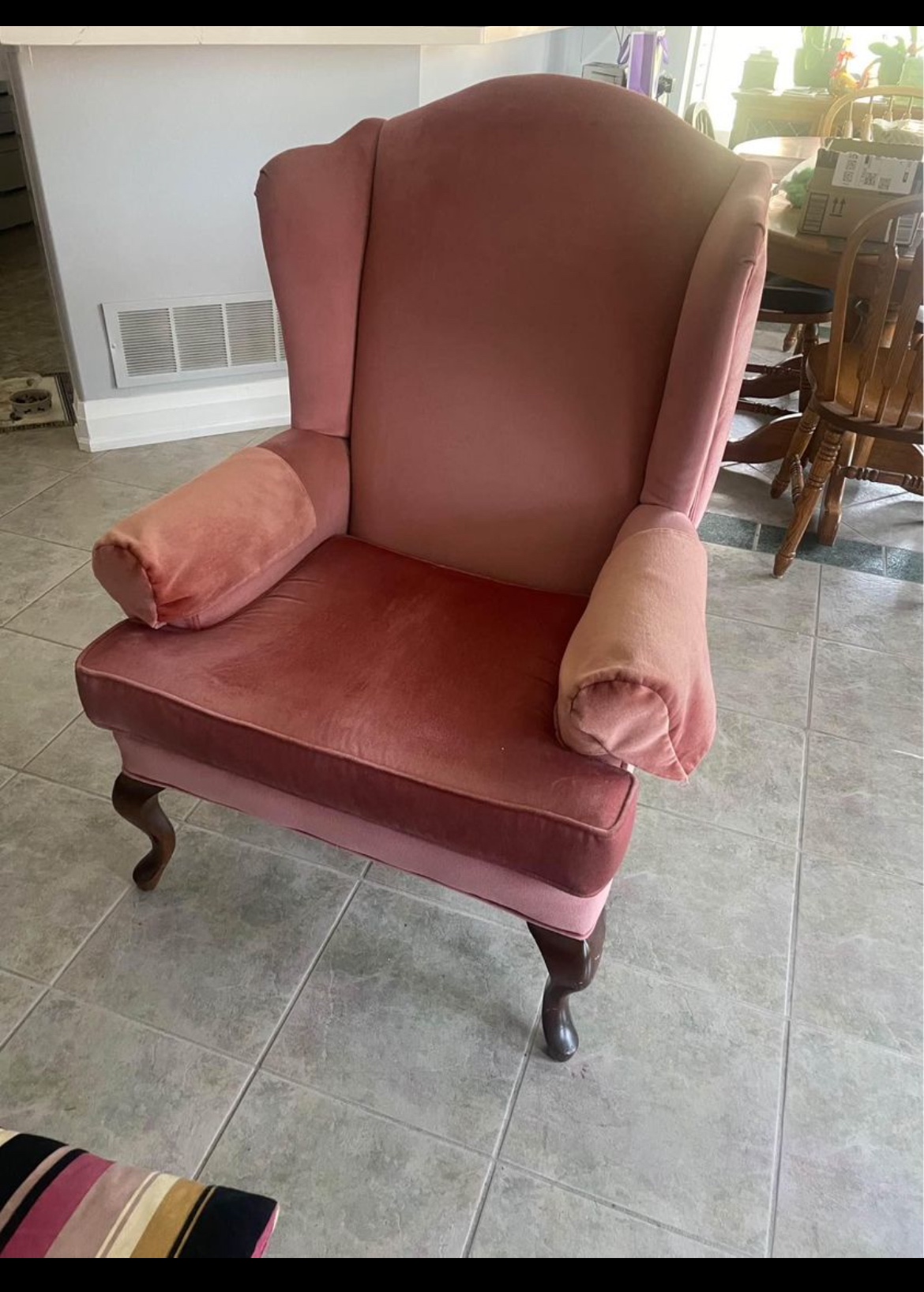 Pink Wingback Chair