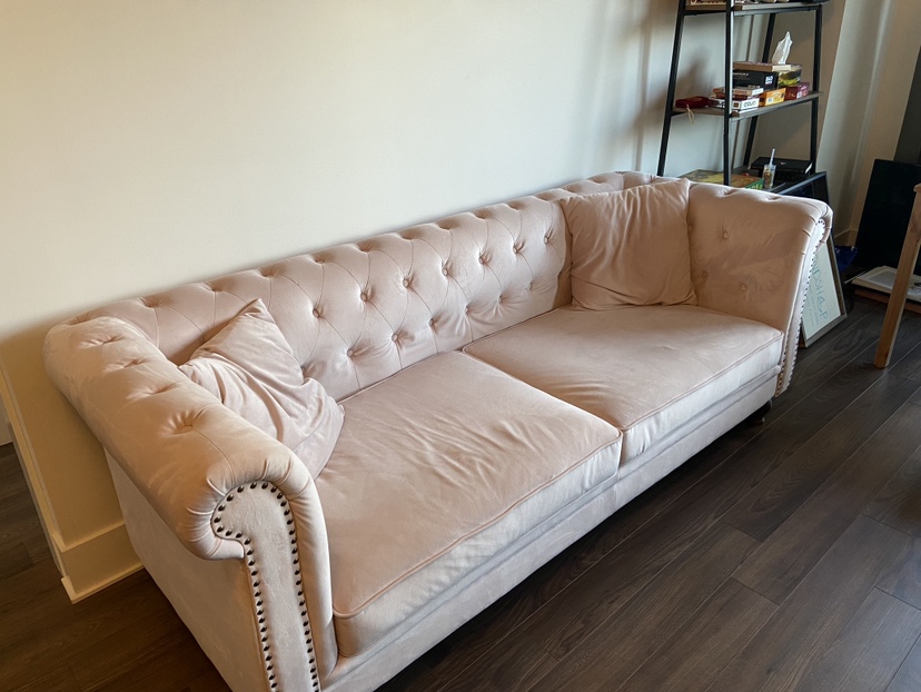 Pink Velvet Couch - photo 2