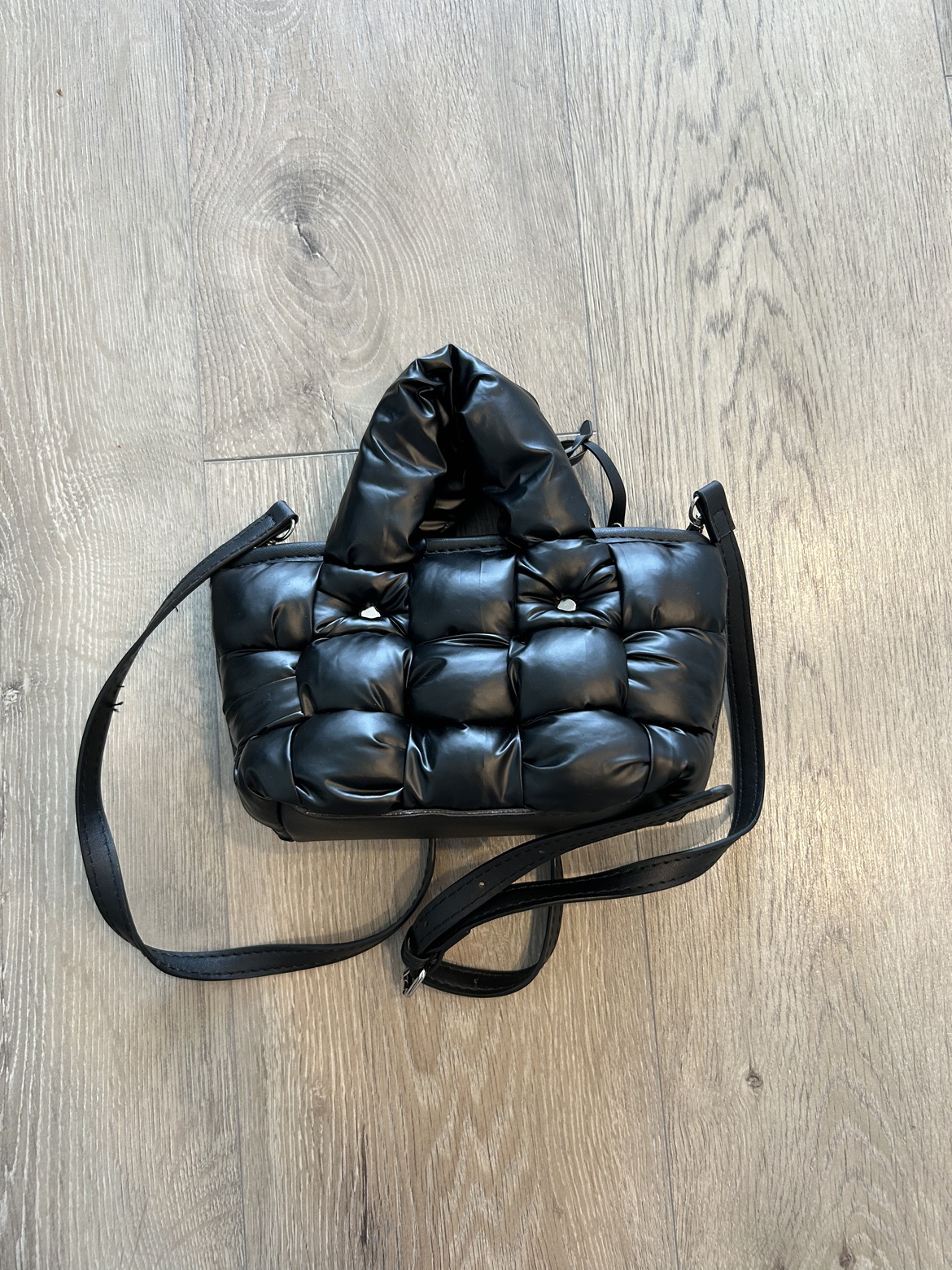 Black Quilted Padded Bag