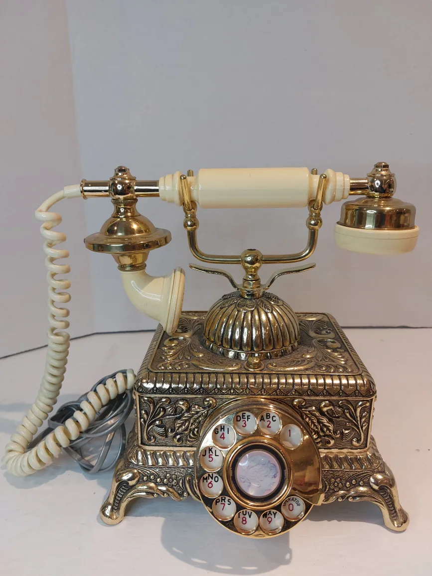 Imperial Classic rotary dail desk phone Vintage Gold thumbnail