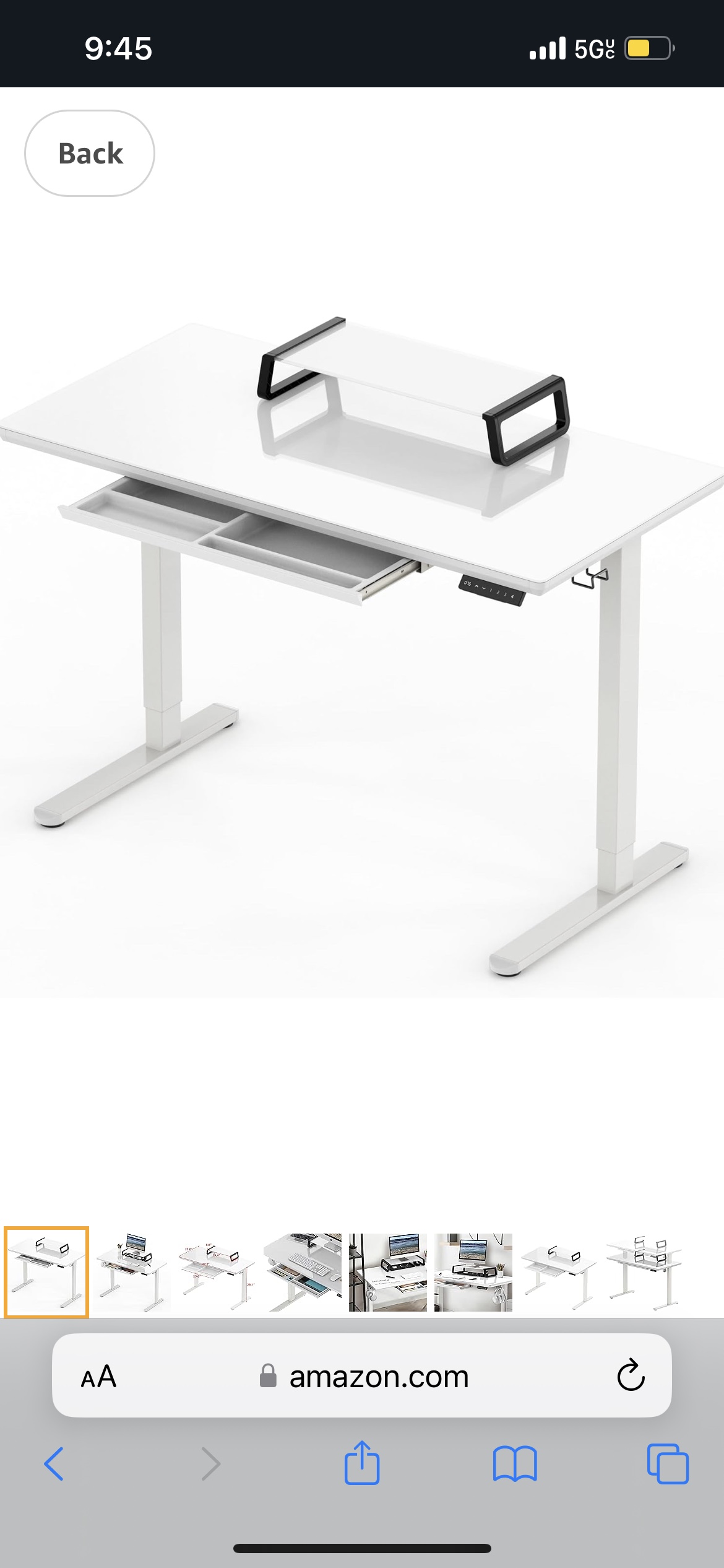 Adjustable Glass Top Standing Desk