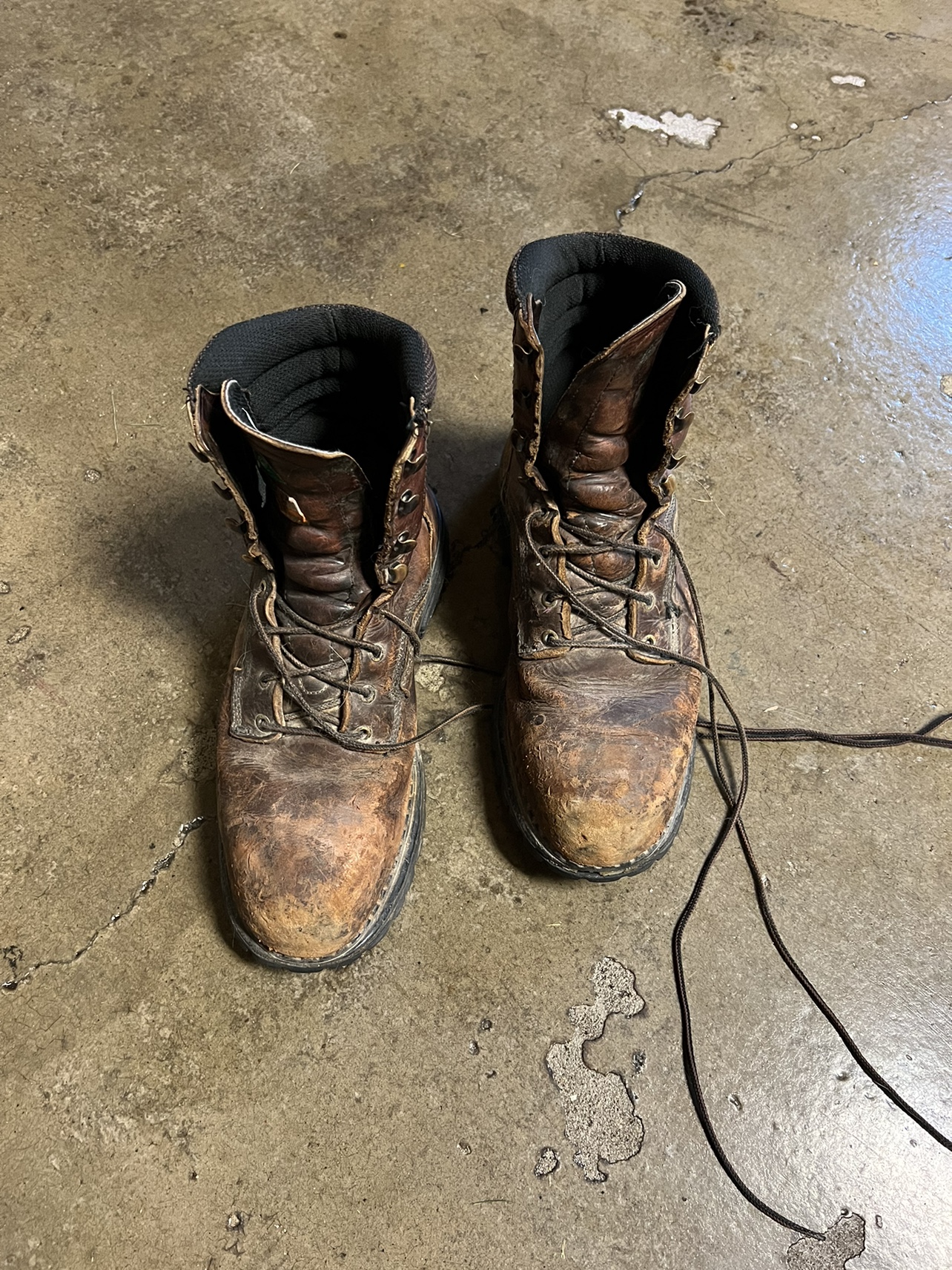 Men's Brown Leather Work Boots - photo 2