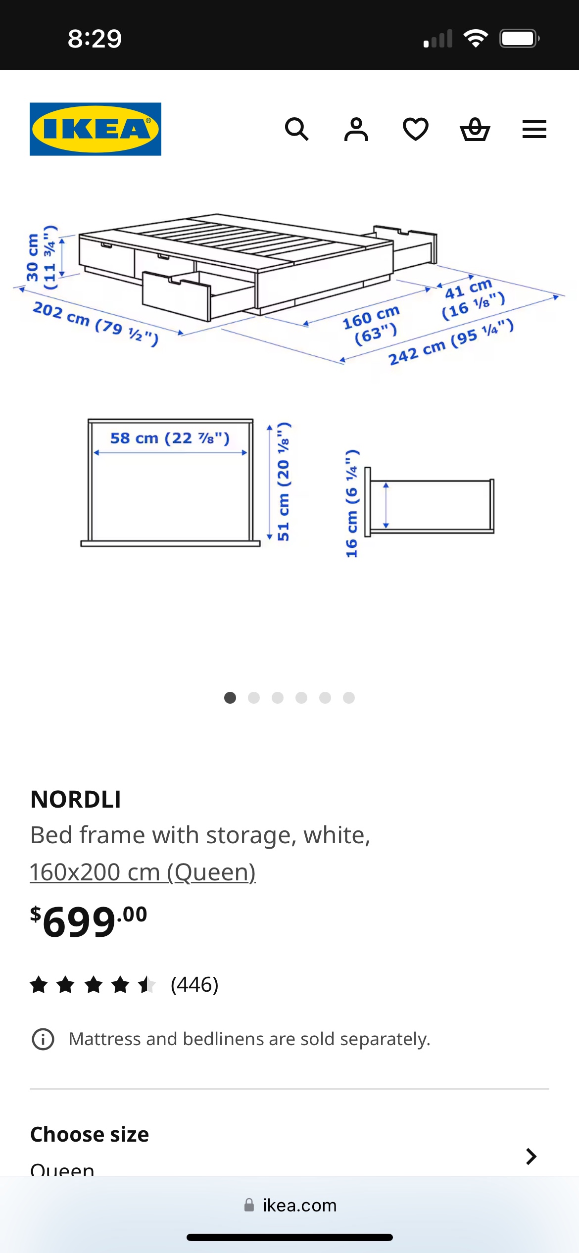 IKEA NORDLI Queen Bed Frame with Storage - photo 3