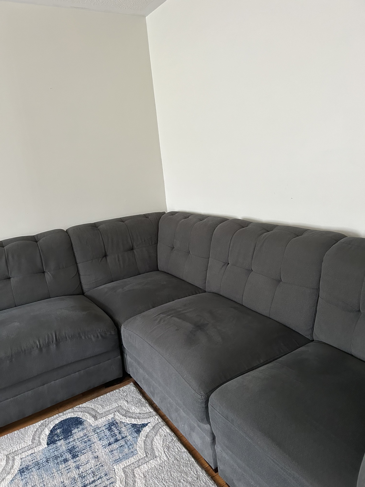 Grey L Sectional Sofa - photo 2