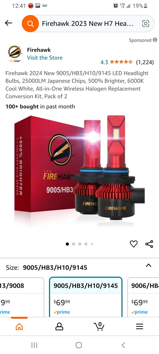 Firehawk H11/H8/H9 LED Headlight Bulbs thumbnail