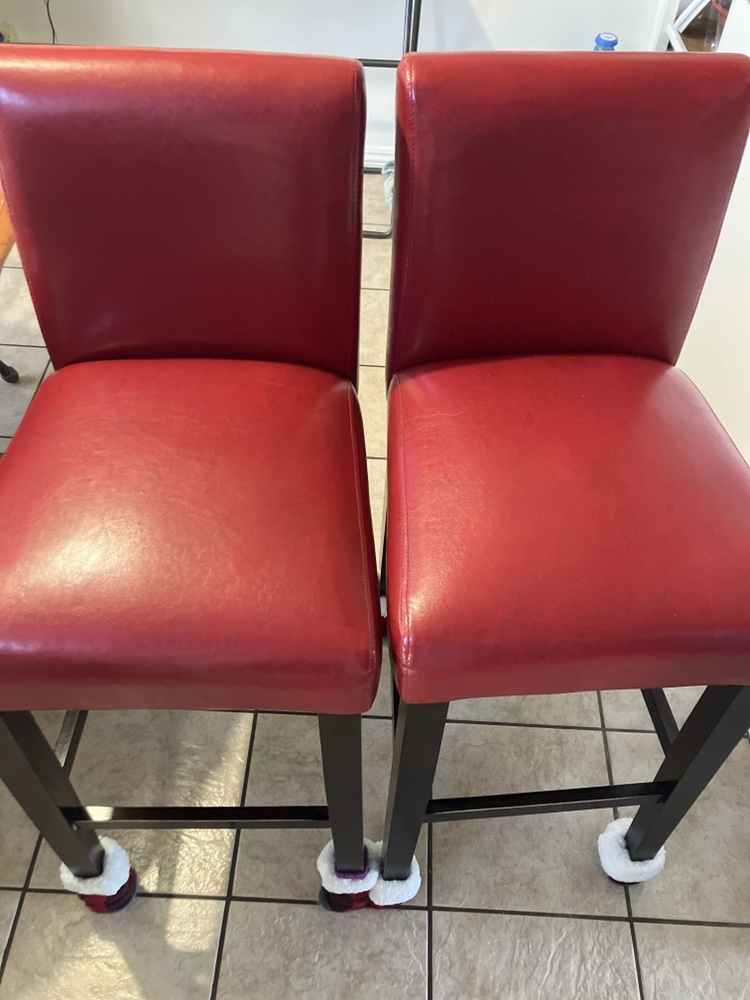 2 Red Leather Bar Stools - photo 5