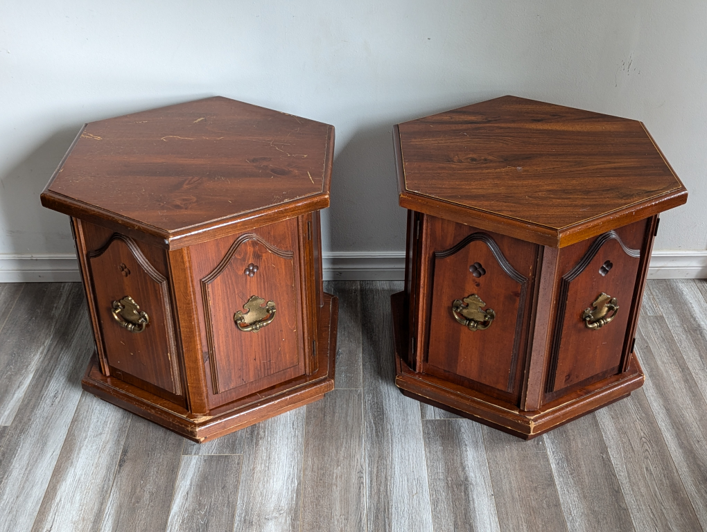 Pair of Hexagon End Tables
