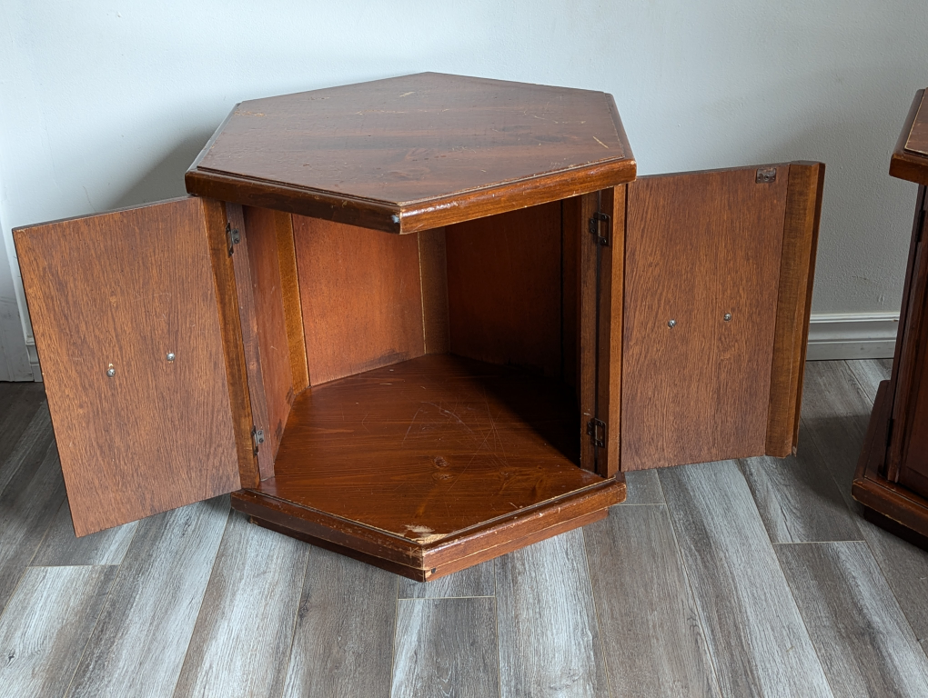 Pair of Hexagon End Tables - photo 4