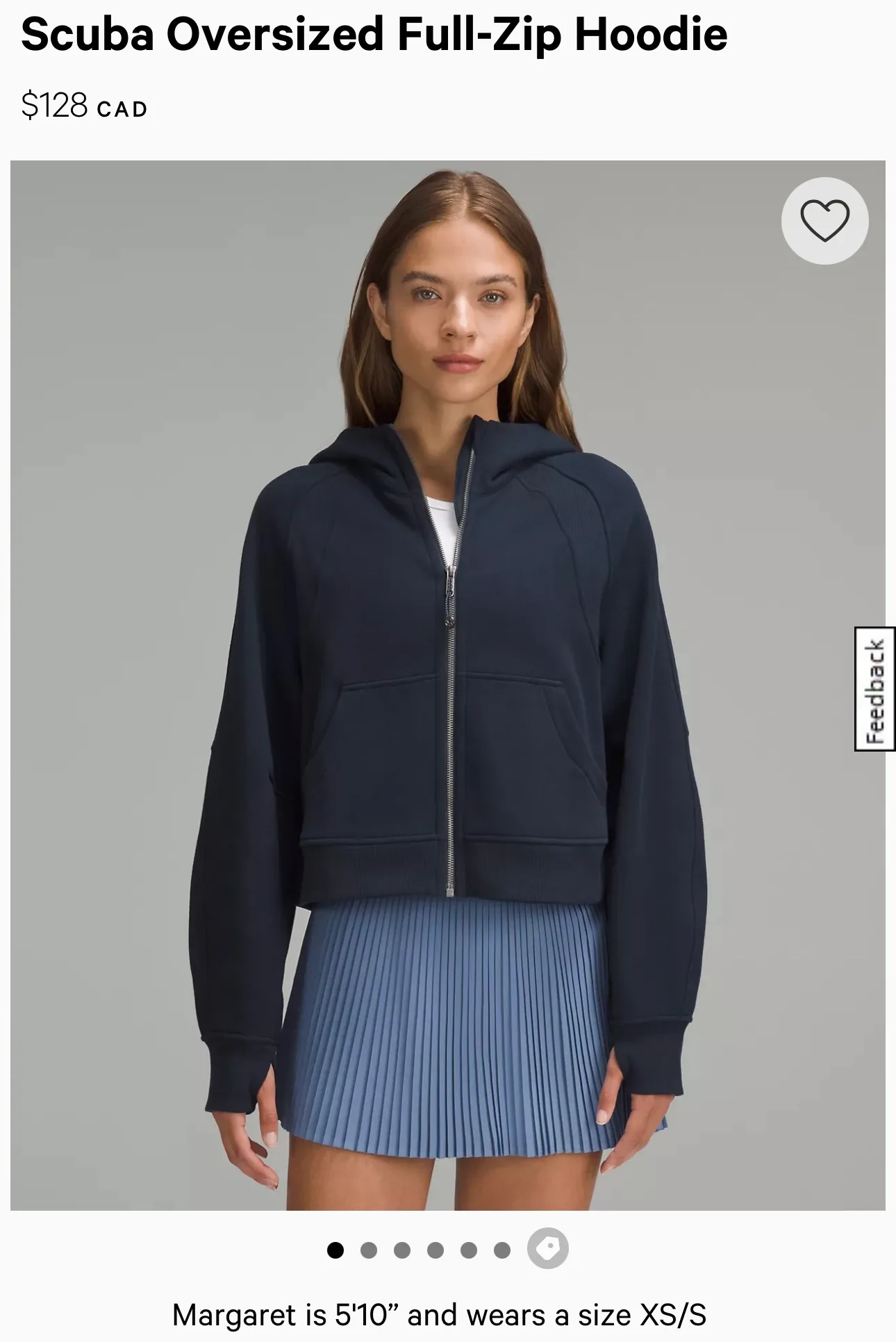 Lululemon Scuba Oversized Full Zip Hoodie - Navy XS/S thumbnail