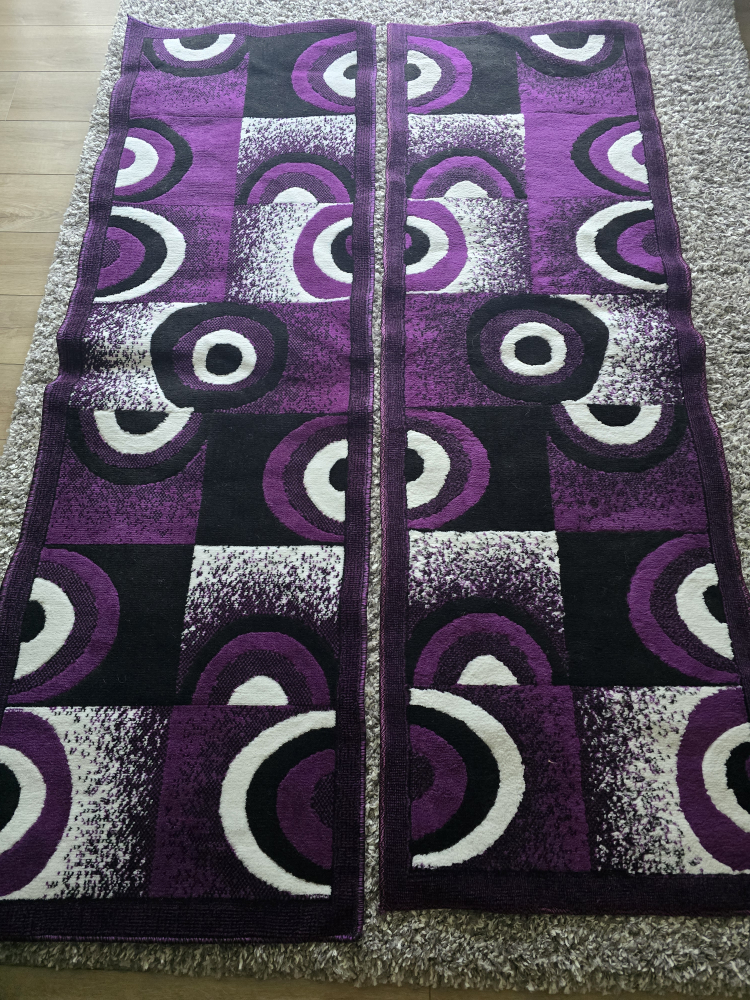 Rima Purple Geometric Runner Rug